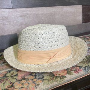 Straw Panama Hat Vintage One Size fits all Made In USA